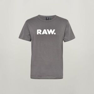 G-Star Gray T-Shirt with White RAW Logo Unisex Tshirt Small - Authentic